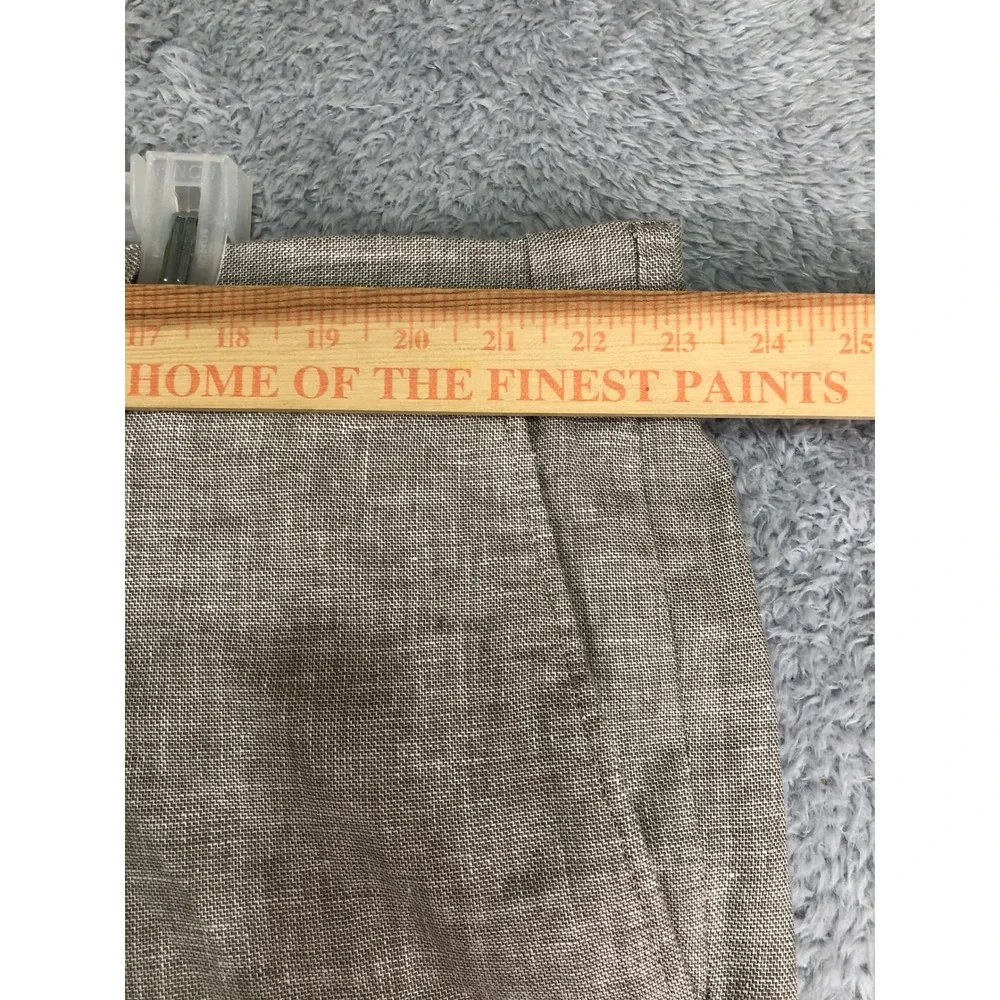 Oak Hill Pants Mens 46x30 (Tag 46x32) Tan Linen Blend Pleated Dress